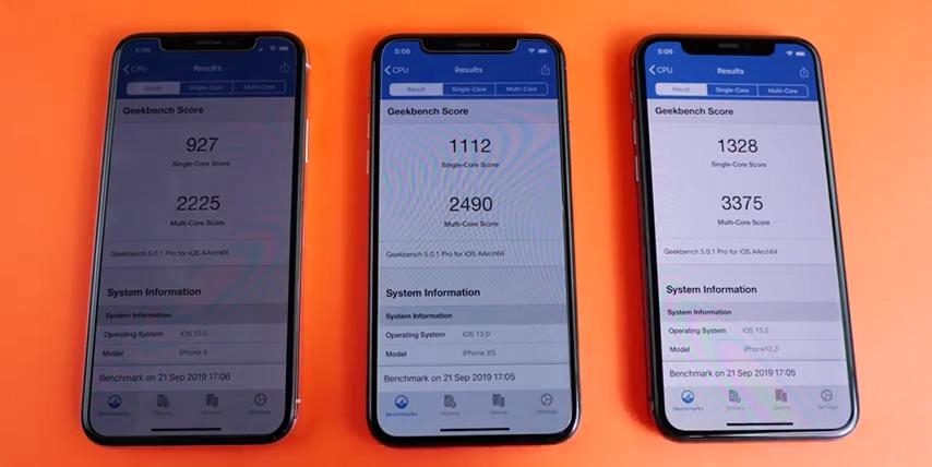 iPhoneX/XS/11Pro实机运行速度测试 A13表现尴尬