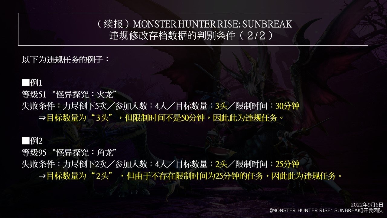 《怪物猎人崛起：曙光》发布违规修改任务判别条件 官方建议玩家删除