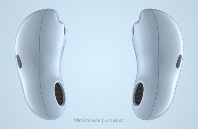 三星下一代Galaxy Buds耳机设计渲染图：真像蚕豆