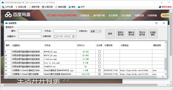 邓西百度网盘批量分享工具图片